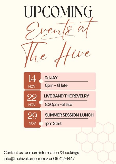 Upcoming Events at The Hive